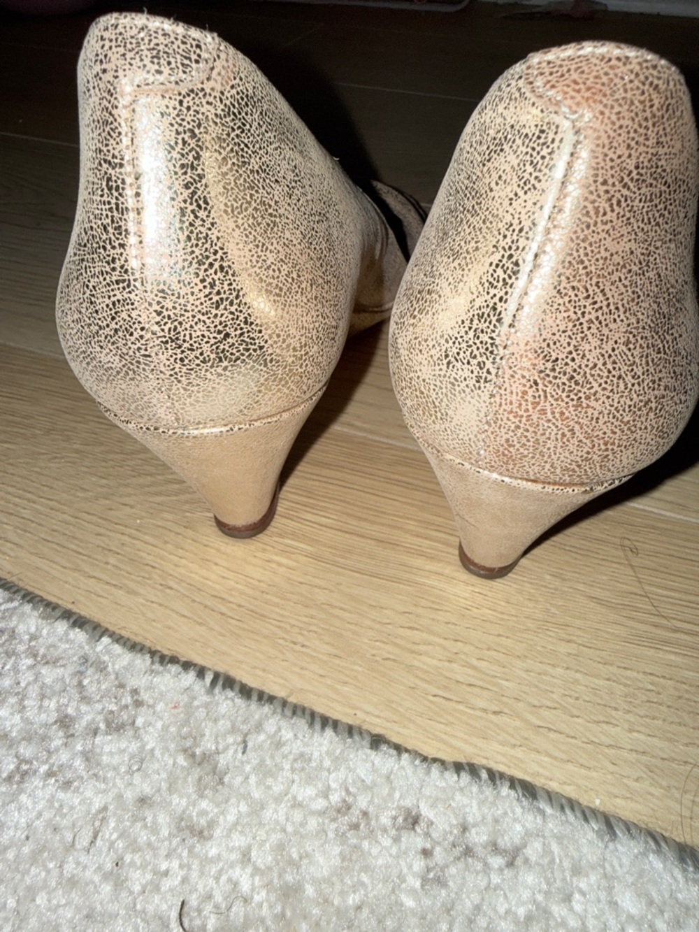 Loeffler Randall Annabell Metallic Gold Open-Toe Wedge Sandals size 10 - Picture 9 of 13
